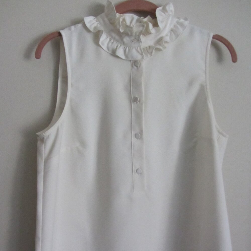 J. Crew ruffle neck sleeveless blouse